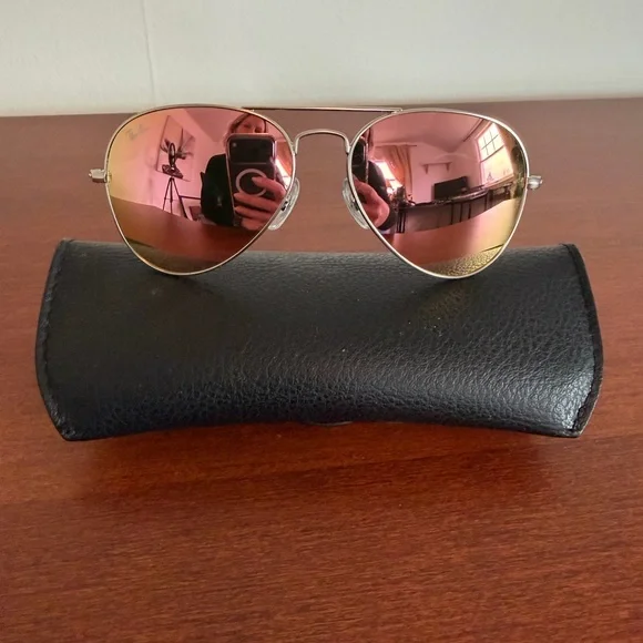 Ray-Ban RB3025 Pink Mirror Aviator Sunglasses - Picture 2 of 6